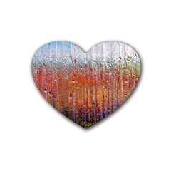 Glass Colorful Abstract Background Heart Coaster (4 Pack)  by BangZart