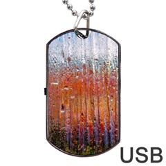 Glass Colorful Abstract Background Dog Tag Usb Flash (one Side) by BangZart