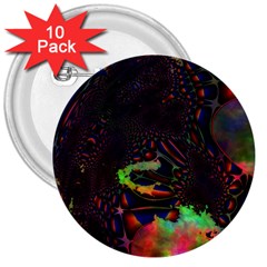 The Fourth Dimension Fractal 3  Buttons (10 Pack)  by BangZart