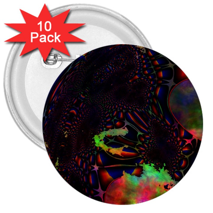 The Fourth Dimension Fractal 3  Buttons (10 pack) 