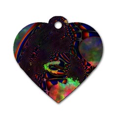 The Fourth Dimension Fractal Dog Tag Heart (one Side) by BangZart