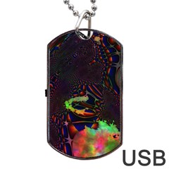 The Fourth Dimension Fractal Dog Tag Usb Flash (one Side) by BangZart