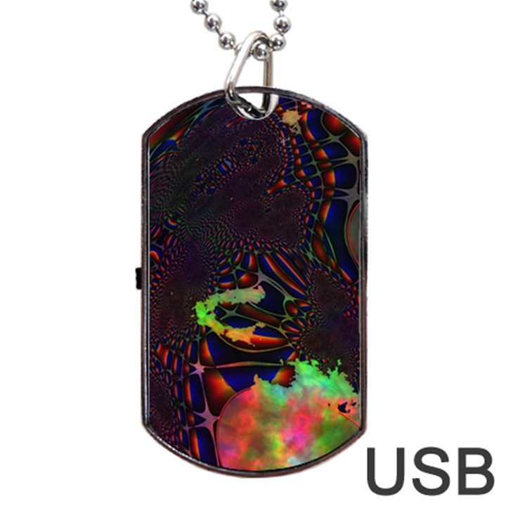 The Fourth Dimension Fractal Dog Tag USB Flash (One Side)