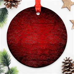 Red Grunge Texture Black Gradient Ornament (round) by BangZart