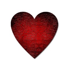 Red Grunge Texture Black Gradient Heart Magnet