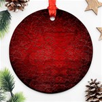 Red Grunge Texture Black Gradient Round Ornament (Two Sides) Front