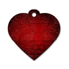 Red Grunge Texture Black Gradient Dog Tag Heart (two Sides) by BangZart