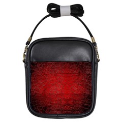 Red Grunge Texture Black Gradient Girls Sling Bags by BangZart