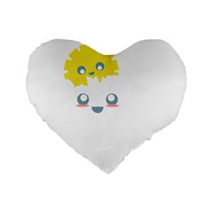 Cloud Cloudlet Sun Sky Milota Standard 16  Premium Heart Shape Cushions by BangZart