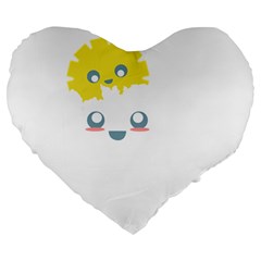 Cloud Cloudlet Sun Sky Milota Large 19  Premium Heart Shape Cushions by BangZart