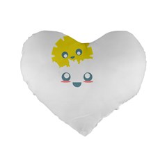 Cloud Cloudlet Sun Sky Milota Standard 16  Premium Flano Heart Shape Cushions by BangZart