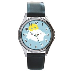 Cloud Cloudlet Sun Sky Milota Round Metal Watch by BangZart