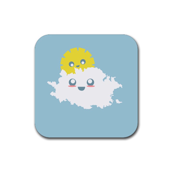 Cloud Cloudlet Sun Sky Milota Rubber Coaster (Square) 