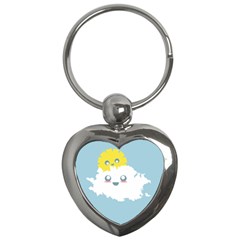 Cloud Cloudlet Sun Sky Milota Key Chains (heart)  by BangZart