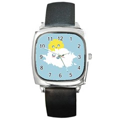 Cloud Cloudlet Sun Sky Milota Square Metal Watch by BangZart