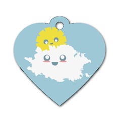 Cloud Cloudlet Sun Sky Milota Dog Tag Heart (Two Sides)