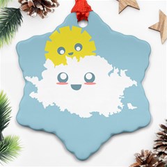 Cloud Cloudlet Sun Sky Milota Snowflake Ornament (Two Sides)