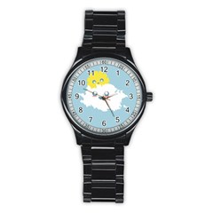 Cloud Cloudlet Sun Sky Milota Stainless Steel Round Watch by BangZart