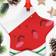 Watermelon Red Network Fruit Juicy Ornament (star) by BangZart