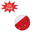 Watermelon Red Network Fruit Juicy 1  Mini Buttons (100 pack)  Front