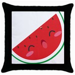 Watermelon Red Network Fruit Juicy Throw Pillow Case (Black) Front