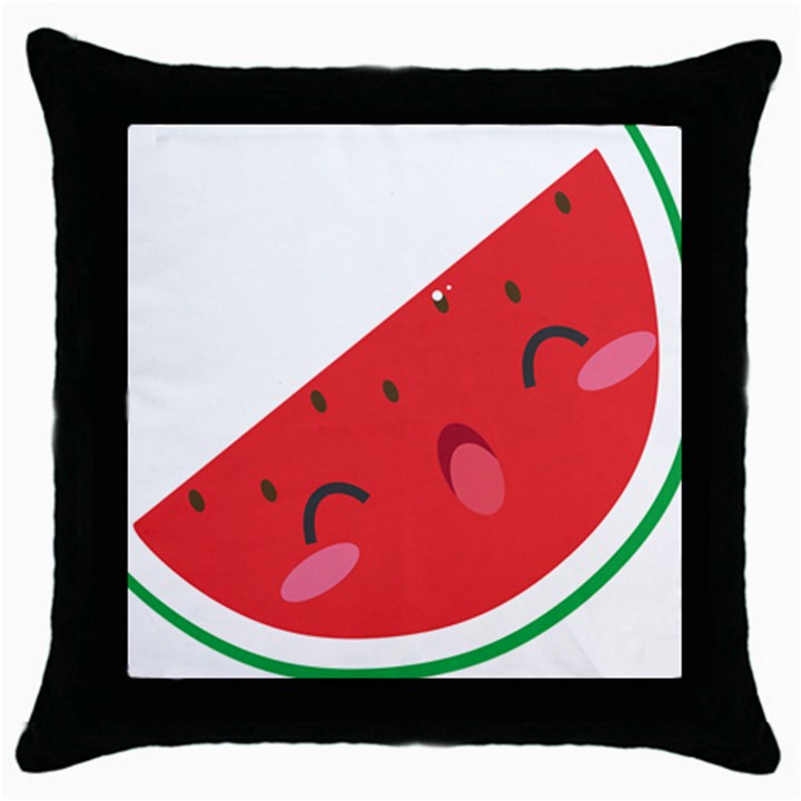 Watermelon Red Network Fruit Juicy Throw Pillow Case (Black)