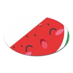 Watermelon Red Network Fruit Juicy Oval Magnet by BangZart