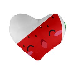 Watermelon Red Network Fruit Juicy Standard 16  Premium Heart Shape Cushions by BangZart