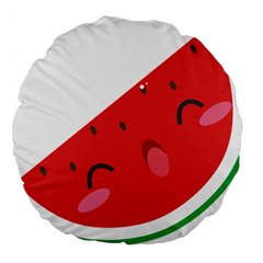 Watermelon Red Network Fruit Juicy Large 18  Premium Flano Round Cushions by BangZart