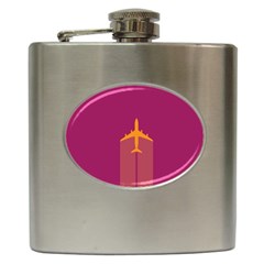 Airplane Jet Yellow Flying Wings Hip Flask (6 Oz) by BangZart