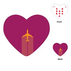 Airplane Jet Yellow Flying Wings Playing Cards (heart)  by BangZart