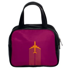 Airplane Jet Yellow Flying Wings Classic Handbags (2 Sides) by BangZart