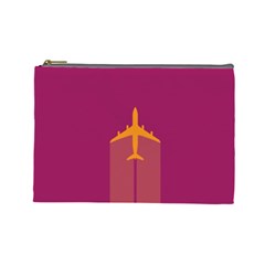 Airplane Jet Yellow Flying Wings Cosmetic Bag (large)  by BangZart