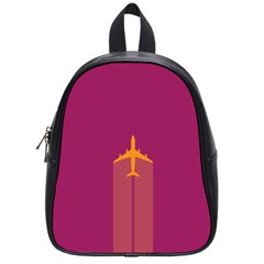 Airplane Jet Yellow Flying Wings School Bag (small) by BangZart