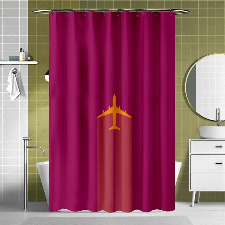 Airplane Jet Yellow Flying Wings Shower Curtain 48  x 72  (Small) 