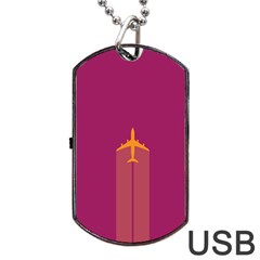 Airplane Jet Yellow Flying Wings Dog Tag Usb Flash (two Sides) by BangZart