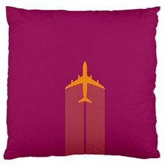 Airplane Jet Yellow Flying Wings Large Cushion Case (one Side) by BangZart