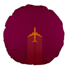 Airplane Jet Yellow Flying Wings Large 18  Premium Flano Round Cushions by BangZart