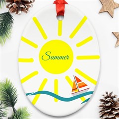 Summer Beach Holiday Holidays Sun Ornament (Oval)