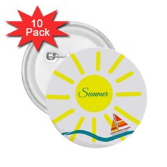 Summer Beach Holiday Holidays Sun 2.25  Buttons (10 pack) 