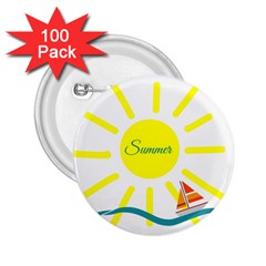 Summer Beach Holiday Holidays Sun 2.25  Buttons (100 pack) 