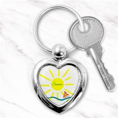 Summer Beach Holiday Holidays Sun Key Chains (Heart) 