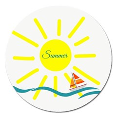 Summer Beach Holiday Holidays Sun Magnet 5  (Round)