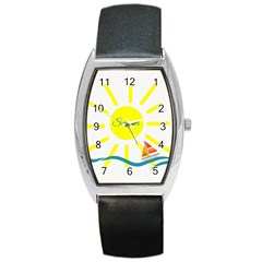 Summer Beach Holiday Holidays Sun Barrel Style Metal Watch