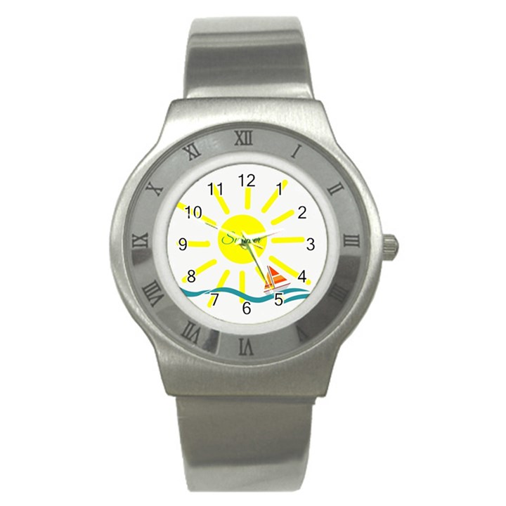 Summer Beach Holiday Holidays Sun Stainless Steel Watch