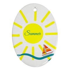 Summer Beach Holiday Holidays Sun Oval Ornament (Two Sides)