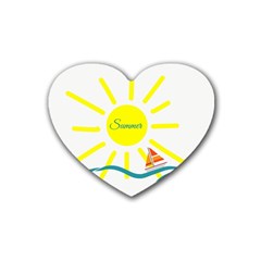 Summer Beach Holiday Holidays Sun Heart Coaster (4 pack) 