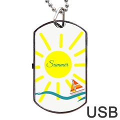 Summer Beach Holiday Holidays Sun Dog Tag USB Flash (Two Sides)