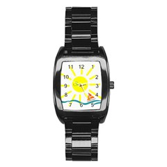 Summer Beach Holiday Holidays Sun Stainless Steel Barrel Watch