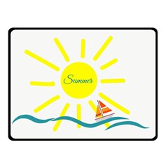 Summer Beach Holiday Holidays Sun Double Sided Fleece Blanket (Small) 